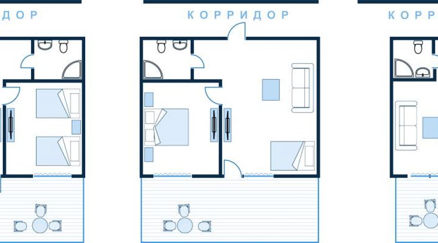 3-х местный 2-х комнатный «Тирион», терраса
